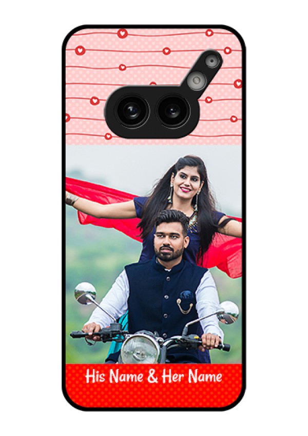 Nothing Phone 2A Plus Custom Glass Phone Case - Red Pattern Case Design