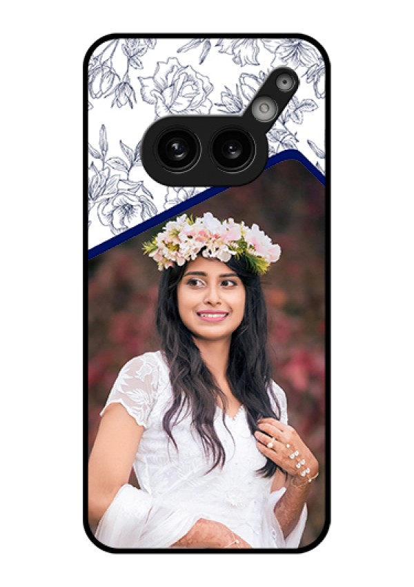 Nothing Phone 2A Plus Custom Glass Phone Case - Classy Floral Design