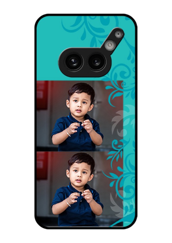 Nothing Phone 2A Plus Custom Glass Phone Case - With Photo And Green Floral Design