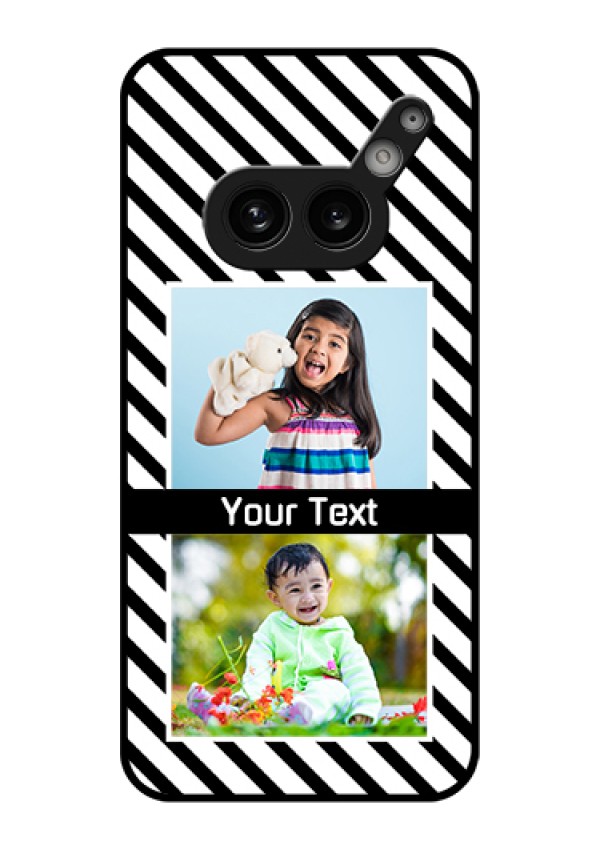 Nothing Phone 2A Plus Custom Glass Phone Case - Black And White Stripes Design