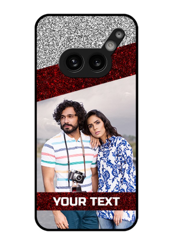 Nothing Phone 2A Plus Custom Glass Phone Case - Image Holder With Glitter Strip Design