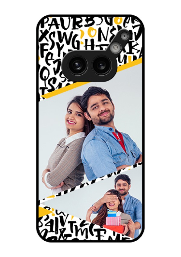 Nothing Phone 2A Plus Custom Glass Phone Case - Letters Pattern Design