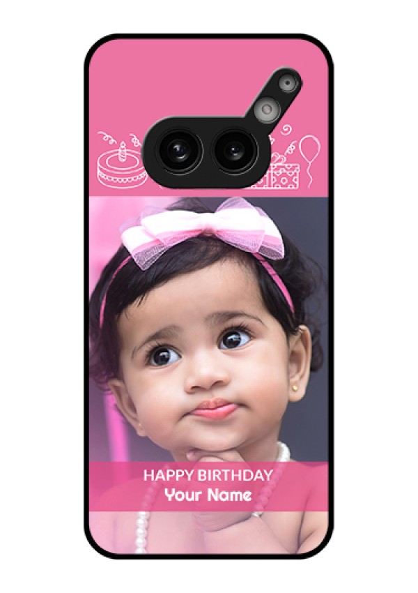 Nothing Phone 2A Plus Custom Glass Phone Case - With Birthday Line Art Design