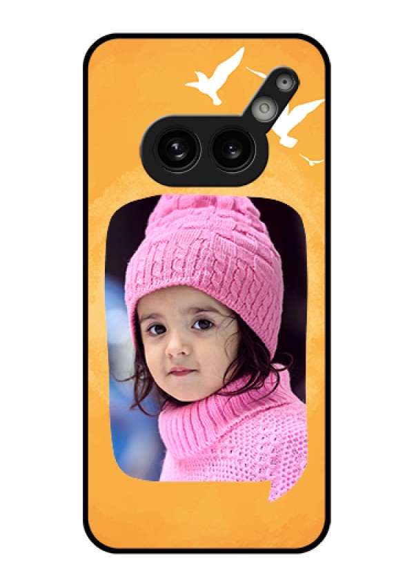 Nothing Phone 2A Plus Custom Glass Phone Case - Water Color Design With Bird Icons