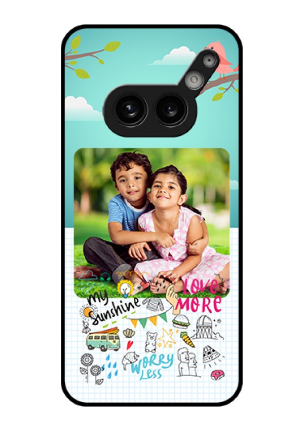 Nothing Phone 2A Plus Custom Glass Phone Case - Doodle Love Design