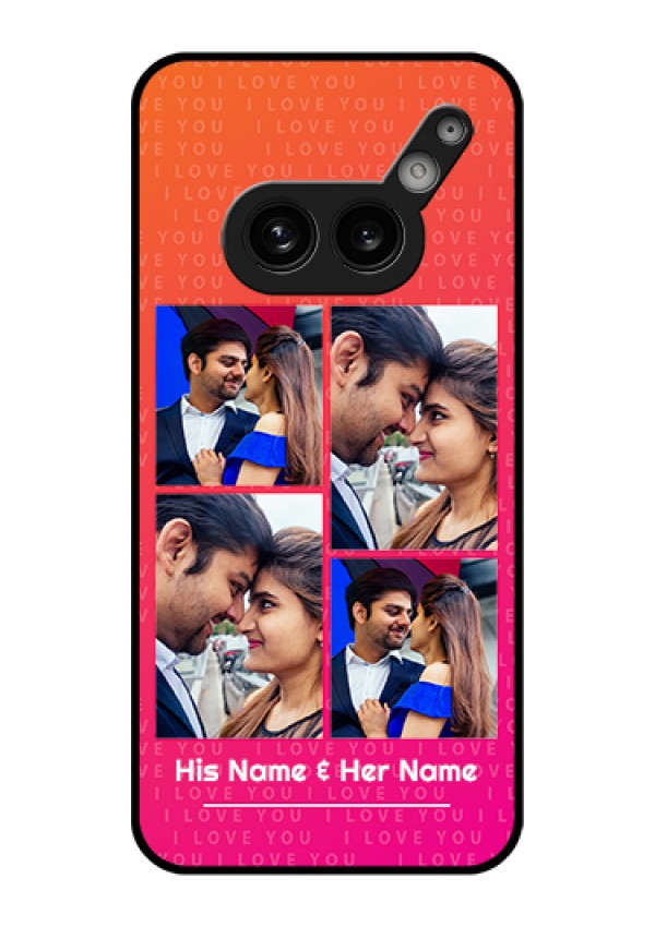 Nothing Phone 2A Plus Custom Glass Phone Case - I Love You Pink Design