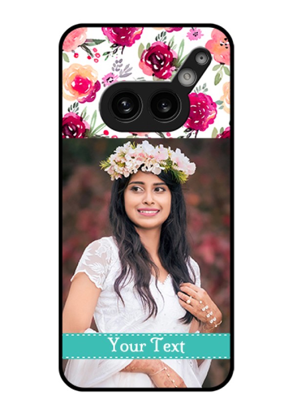 Nothing Phone 2A Plus Custom Glass Phone Case - Water Colors Floral Design
