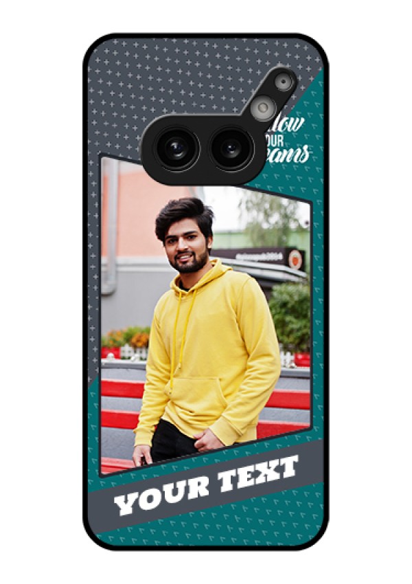 Nothing Phone 2A Plus Custom Glass Phone Case - Background Pattern Design With Quote
