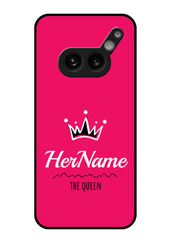 Nothing Phone 2A Plus Custom Glass Phone Case - Queen With Name Design