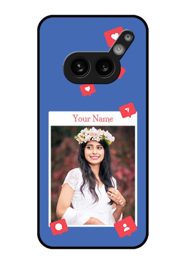 Nothing Phone 2A Plus Custom Glass Phone Case - Like Share And Comment Design