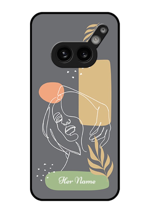 Nothing Phone 2A Plus Custom Glass Phone Case - Gazing Woman Line Art Design