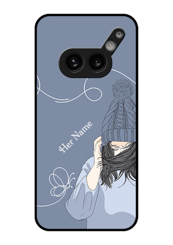 Nothing Phone 2A Plus Custom Glass Phone Case - Girl In Winter Outfit Design