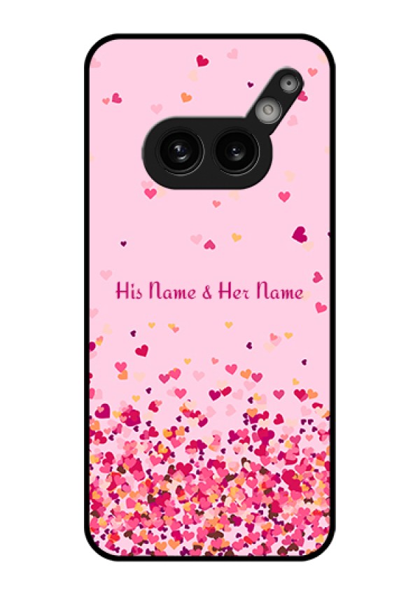 Nothing Phone 2A Plus Custom Glass Phone Case - Floating Hearts Design