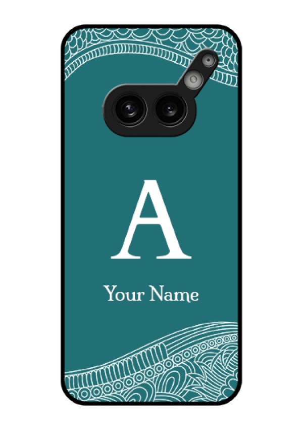 Nothing Phone 2A Plus Custom Glass Phone Case - Line Art Pattern With Custom Name Design