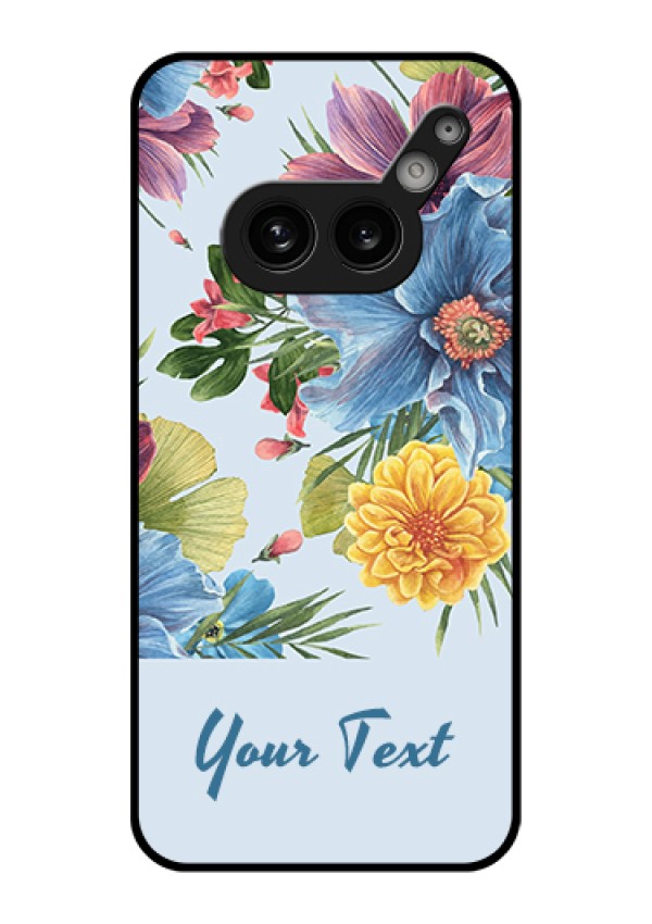 Nothing Phone 2A Plus Custom Glass Phone Case - Stunning Watercolored Flowers Painting Design