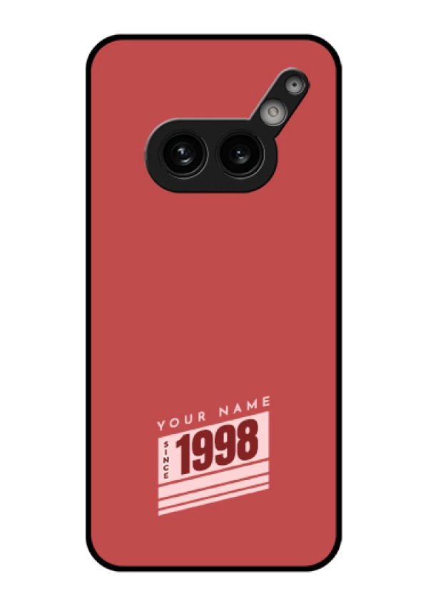 Nothing Phone 2A Plus Custom Glass Phone Case - Red Custom Year Of Birth Design