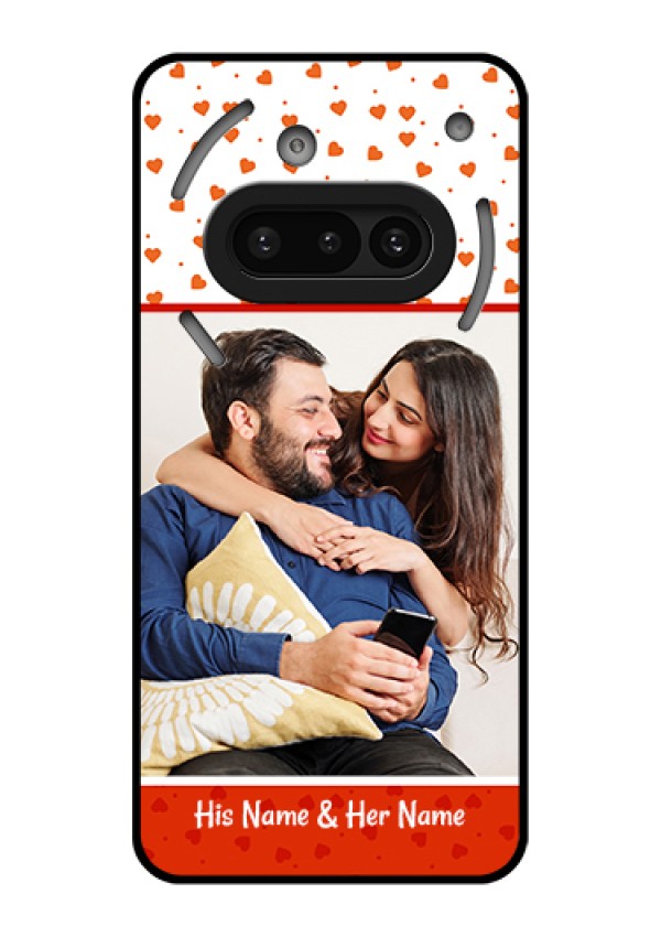 Nothing Phone 3A 5G Custom Glass Phone Case - Orange Love Symbol Design