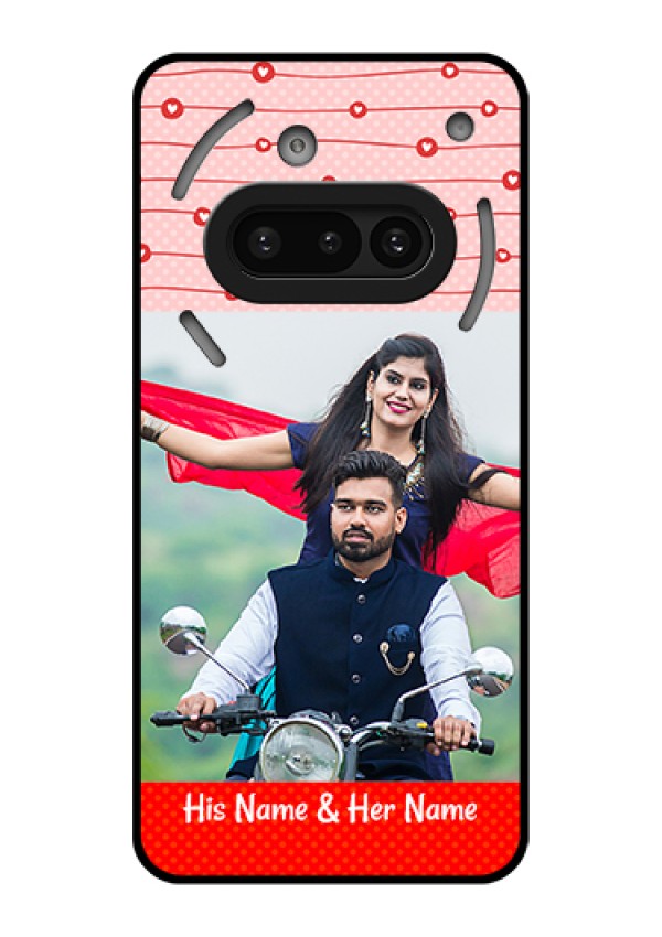 Nothing Phone 3A 5G Custom Glass Phone Case - Red Pattern Case Design