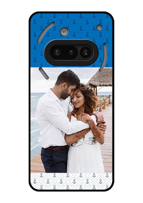 Nothing Phone 3A 5G Custom Glass Phone Case - Blue Anchors Design