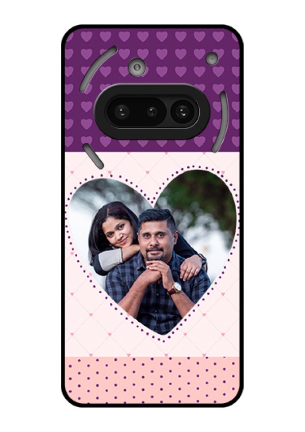 Nothing Phone 3A 5G Custom Glass Phone Case - Violet Love Dots Design