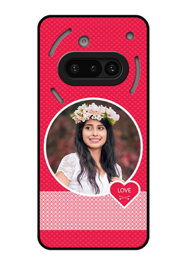 Nothing Phone 3A 5G Custom Glass Phone Case - Pink Color Pattern Design