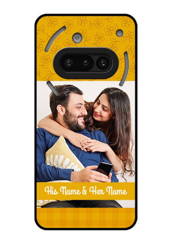 Nothing Phone 3A 5G Custom Glass Phone Case - Yellow Floral Design