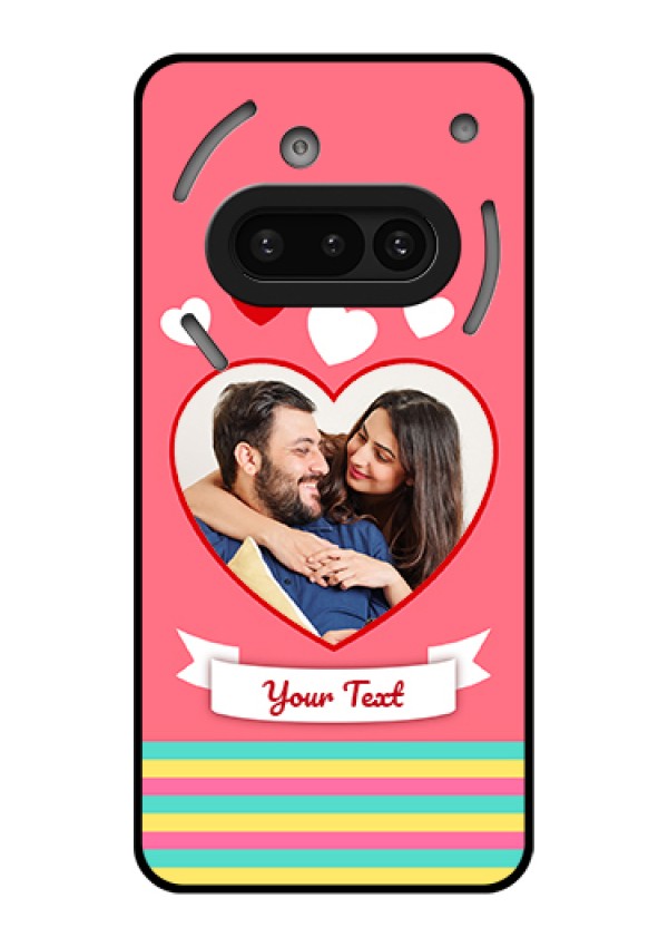 Nothing Phone 3A 5G Custom Glass Phone Case - Love Shapes Doodle Design