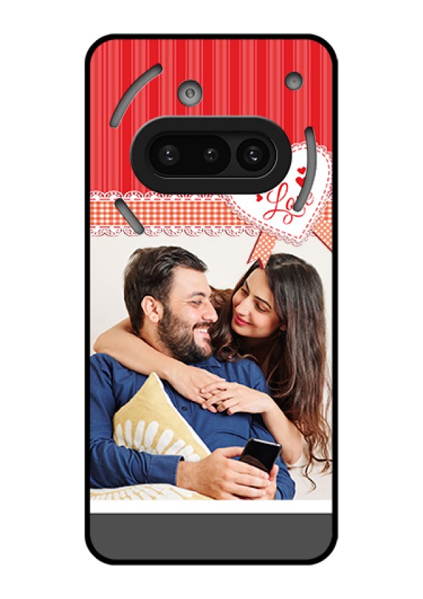 Nothing Phone 3A 5G Custom Glass Phone Case - Red Love Pattern Design