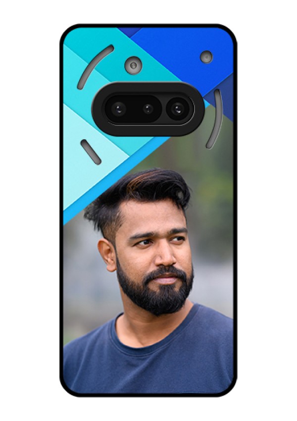 Nothing Phone 3A 5G Custom Glass Phone Case - Blue Pattern Design