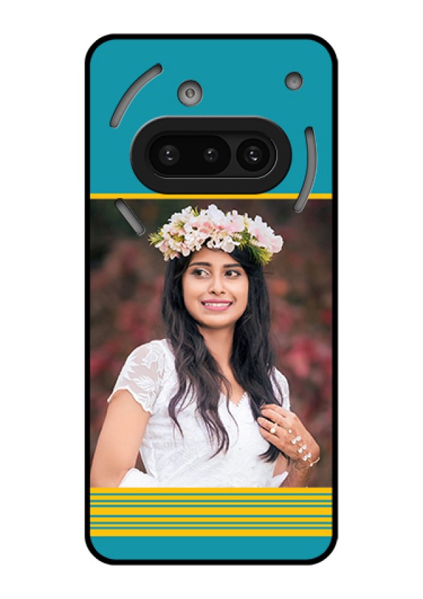 Nothing Phone 3A 5G Custom Glass Phone Case - Yellow & Blue Design
