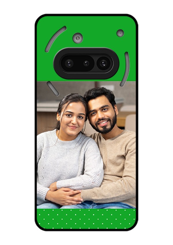 Nothing Phone 3A 5G Custom Glass Phone Case - Green Pattern Design