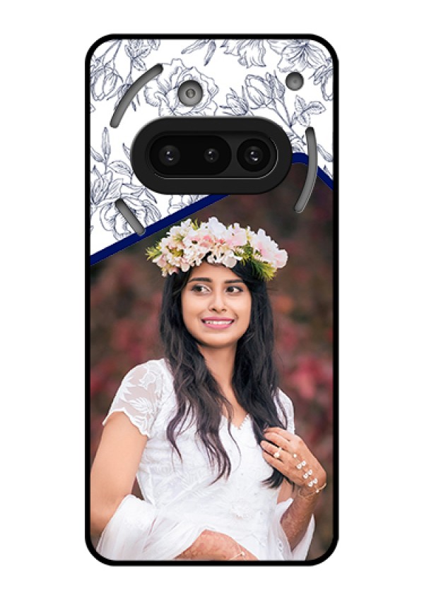 Nothing Phone 3A 5G Custom Glass Phone Case - Classy Floral Design