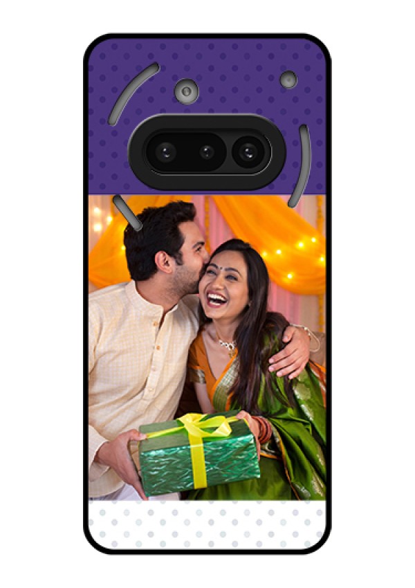 Nothing Phone 3A 5G Custom Glass Phone Case - Violet Colored Pattern Design
