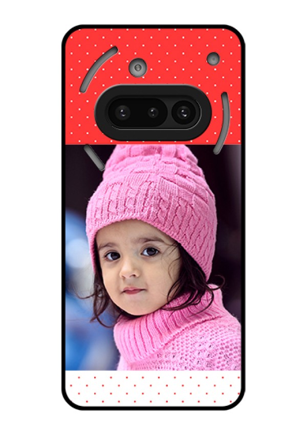 Nothing Phone 3A 5G Custom Glass Phone Case - Red Pattern Design