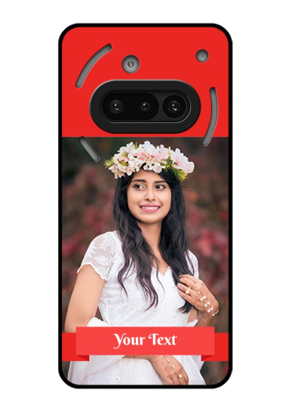 Nothing Phone 3A 5G Custom Glass Phone Case - Simple Red Color Design