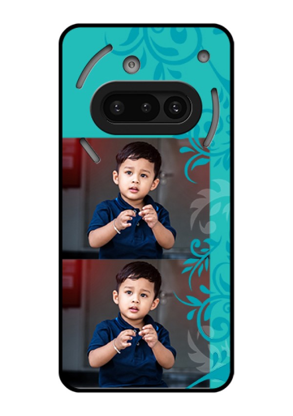 Nothing Phone 3A 5G Custom Glass Phone Case - With Photo And Green Floral Design