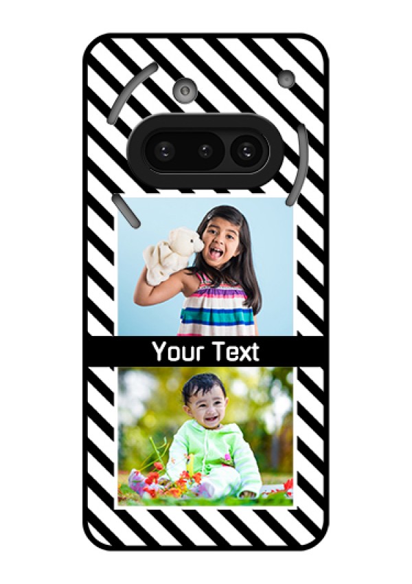 Nothing Phone 3A 5G Custom Glass Phone Case - Black And White Stripes Design
