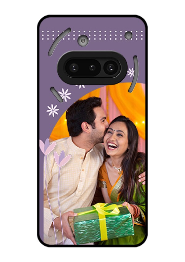 Nothing Phone 3A 5G Custom Glass Phone Case - Lavender Flowers Design