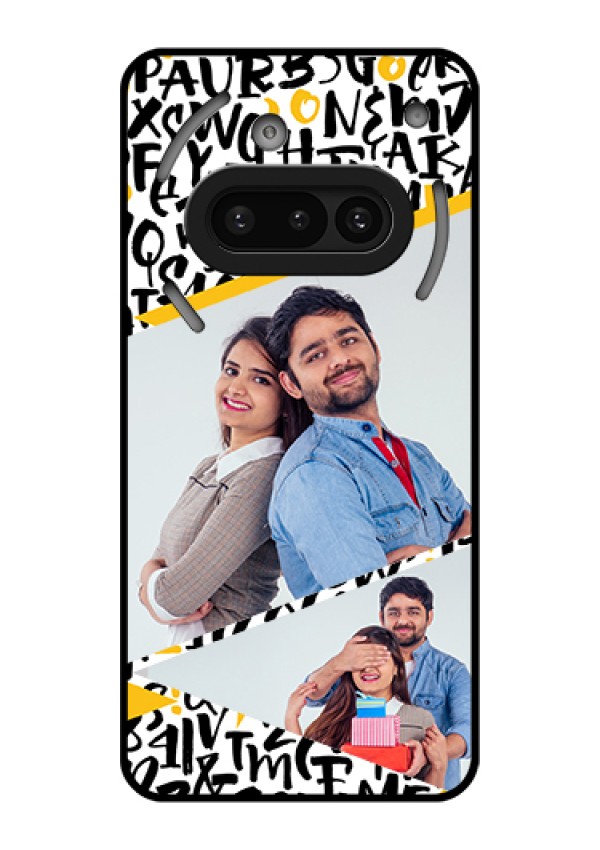 Nothing Phone 3A 5G Custom Glass Phone Case - Letters Pattern Design