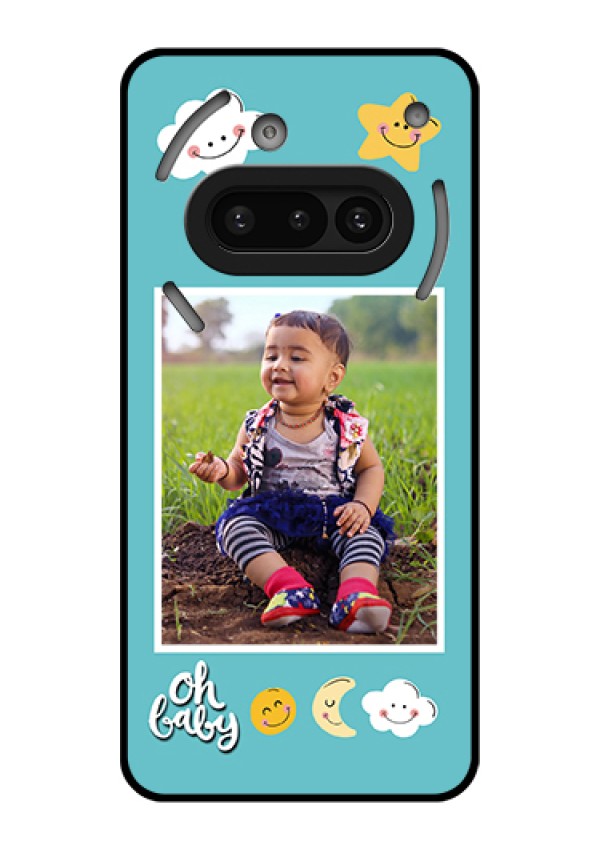 Nothing Phone 3A 5G Custom Glass Phone Case - Smiley Kids Stars Design