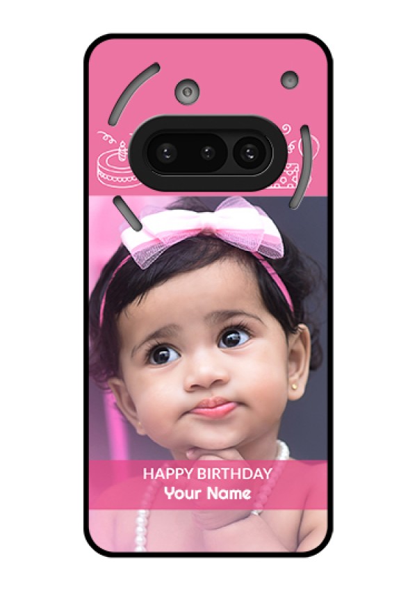 Nothing Phone 3A 5G Custom Glass Phone Case - With Birthday Line Art Design