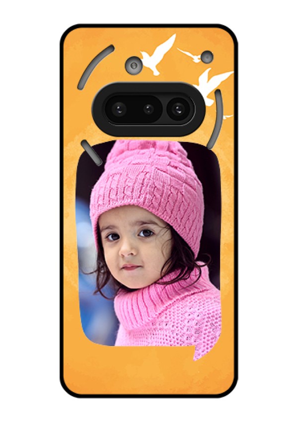 Nothing Phone 3A 5G Custom Glass Phone Case - Water Color Design With Bird Icons