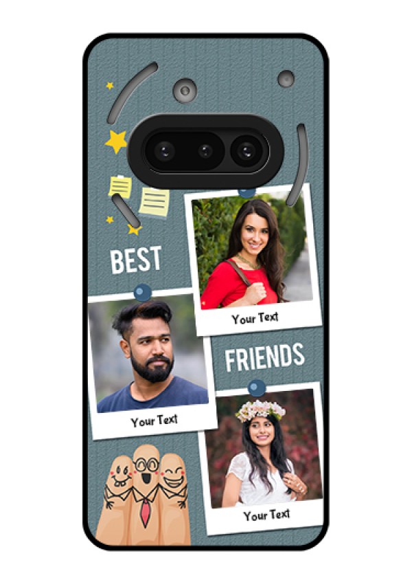 Nothing Phone 3A 5G Custom Glass Phone Case - Sticky Frames And Friendship Design
