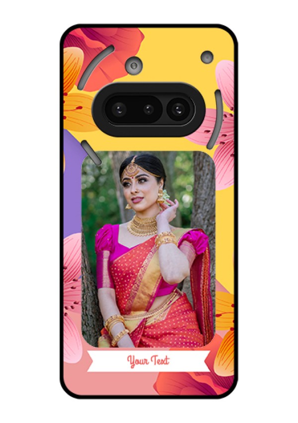 Nothing Phone 3A 5G Custom Glass Phone Case - 3 Image With Vintage Floral Design