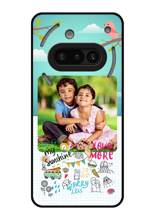 Nothing Phone 3A 5G Custom Glass Phone Case - Doodle Love Design