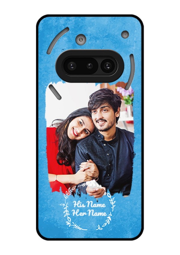 Nothing Phone 3A 5G Custom Glass Phone Case - Blue Color Vintage Design
