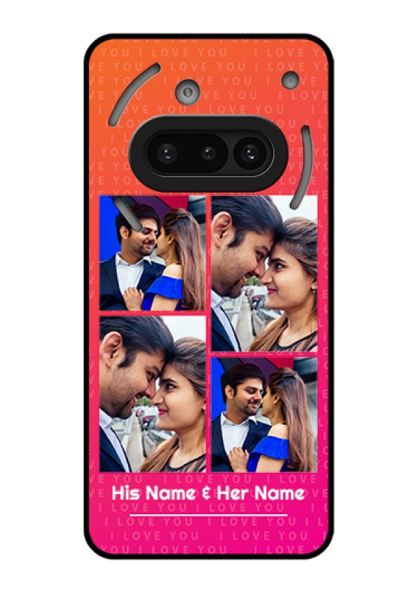 Nothing Phone 3A 5G Custom Glass Phone Case - I Love You Pink Design