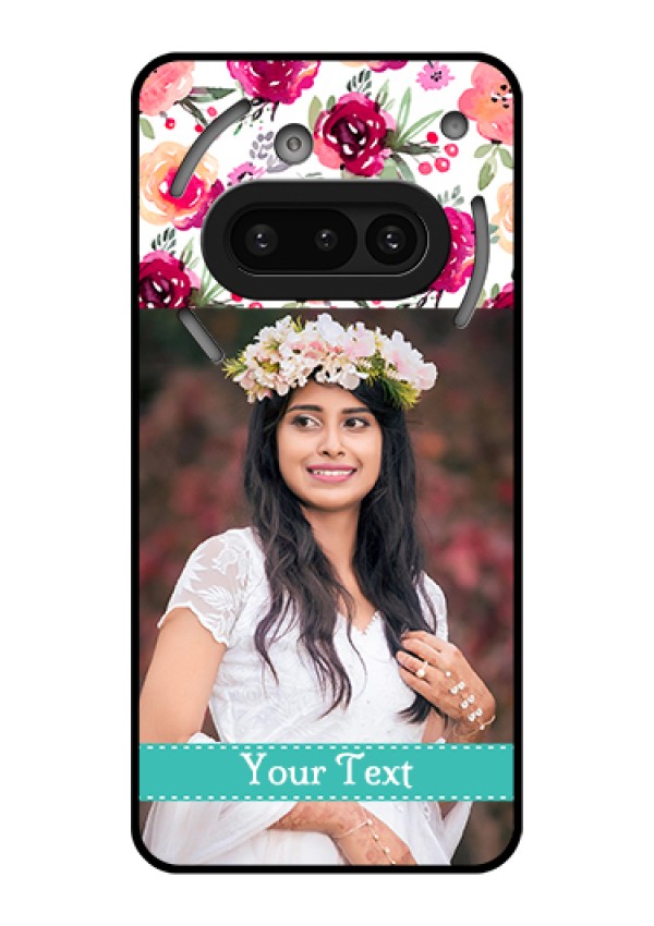 Nothing Phone 3A 5G Custom Glass Phone Case - Water Colors Floral Design