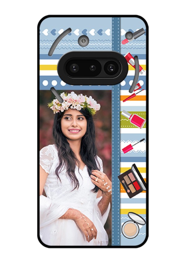 Nothing Phone 3A 5G Custom Glass Phone Case - Makeup Icons Design