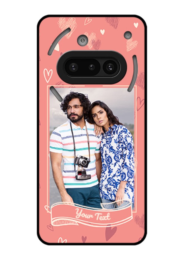 Nothing Phone 3A 5G Custom Glass Phone Case - Love Doodle Art Design